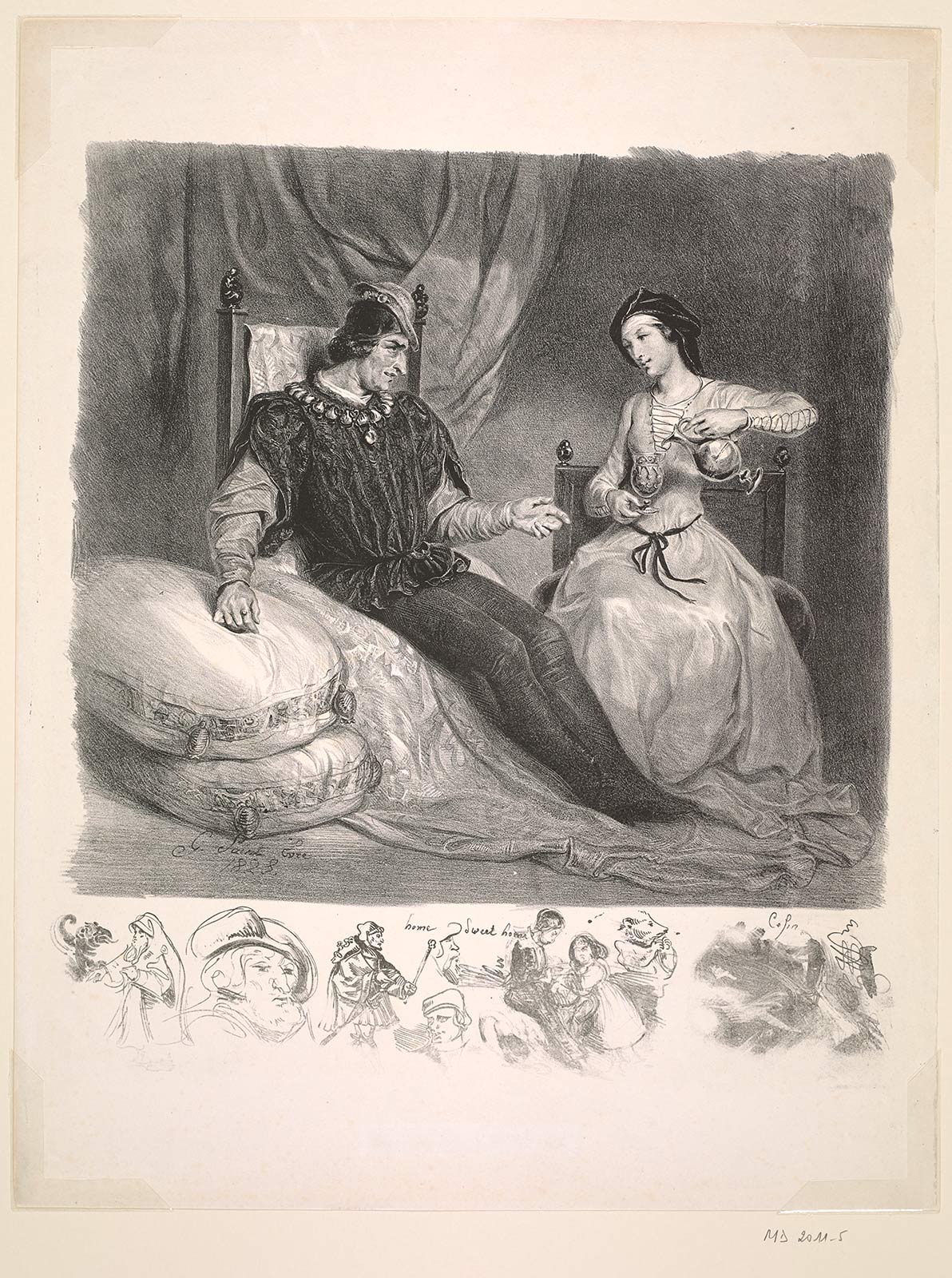 Louis XI et Isabelle de Croye, scène de Quentin Durward